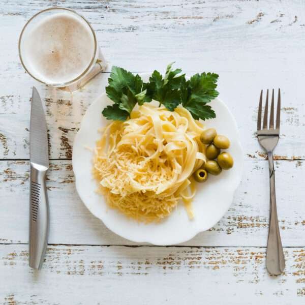 Baked Fettuccine Alfredo (VEG.)