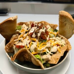 TACO SALAD WITH BEEF OR CHICKEN OR TOFU (VEG OPTION)