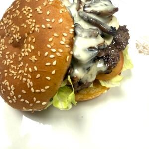 Bacon Burger with Swiss cheese