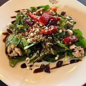 Spinach, Candy Walnut and quinoa Salad