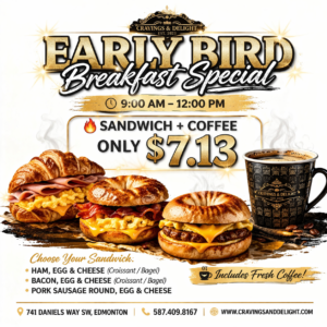 Breakfast Eggers, Sausage, Bacon or Veg.