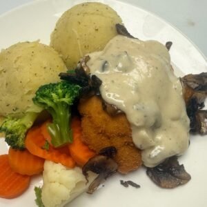 Chicken Cordon Bleu plate at Cravings and Delight